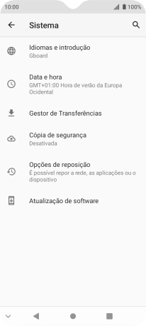 Prima Atualização de software. Se existir uma nova versão de software disponível, será agora indicado no ecrã. Siga as indicações no ecrã para atualizar o software do telefone.