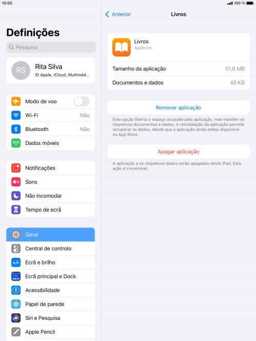 Prima Remover aplicação.