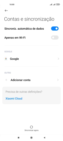 Prima Adicionar conta.