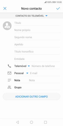 Prima Nome próprio e introduza o nome pretendido.