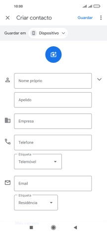 Prima Nome próprio e introduza o nome próprio.