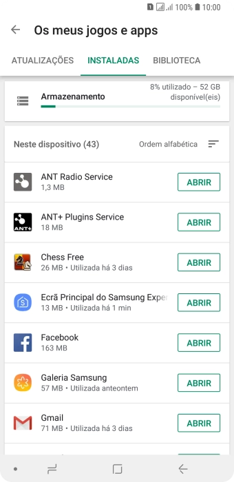 Prima a app pretendida.