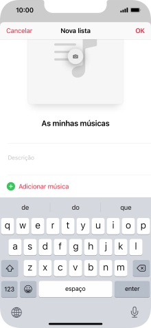 Prima Adicionar música.