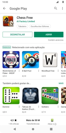 Prima a tecla de início para terminar e voltar ao ecrã inicial.