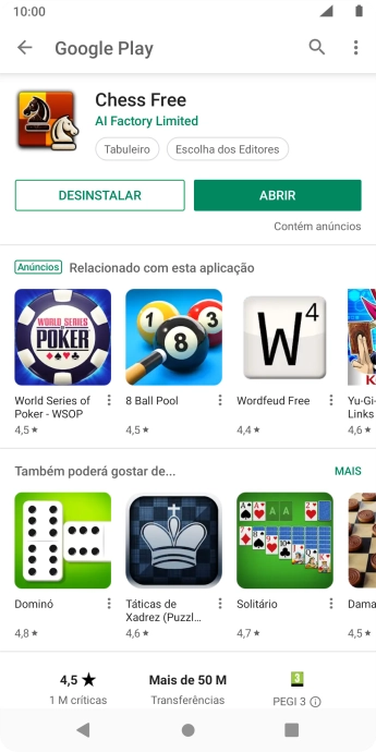 Prima a tecla de início para terminar e voltar ao ecrã inicial.