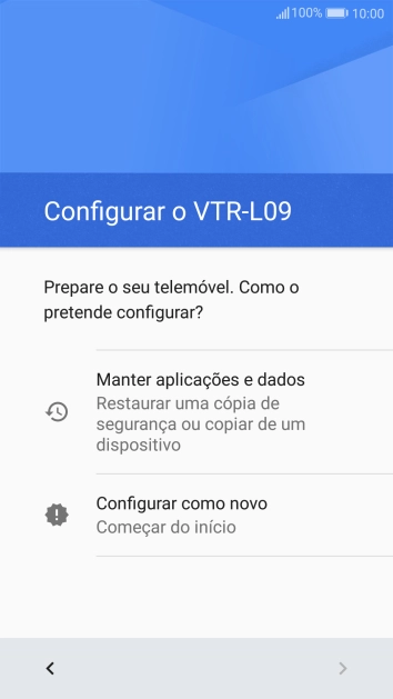 É possível transferir conteúdo de outro telefone quando o telefone for ativado antes da primeira utilização e quando o telefone tiver sido reiniciado. Quando esta imagem for mostrada no ecrã, o telefone está pronto para transferir conteúdo de outro telefone.