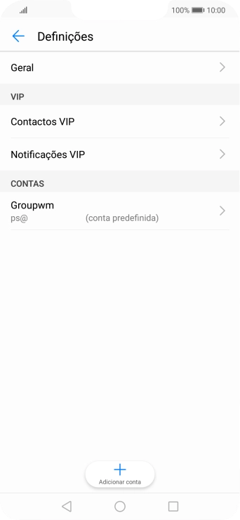 Prima a conta de e-mail pretendida.