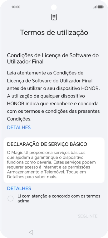 Prima o campo para a selecionar.
