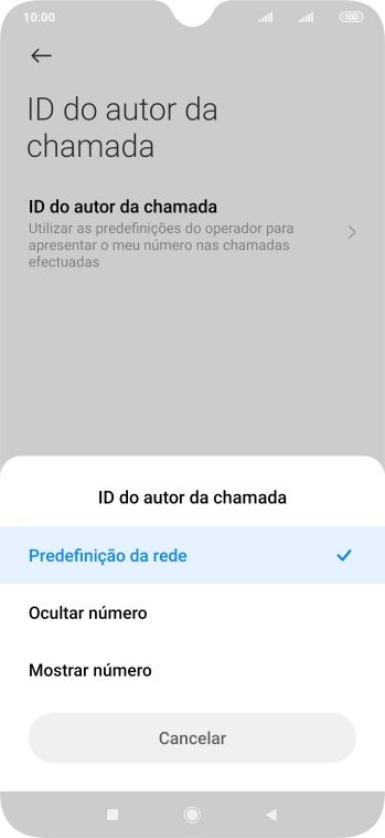 Prima Mostrar número para ativar a visualização do seu número.