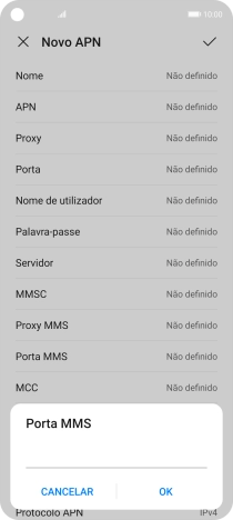 Introduza 80 e prima OK.
