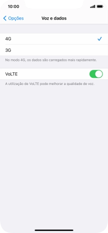 Prima o tipo de rede pretendido.
