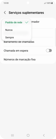 Prima Sempre para ativar a visualização do seu número.