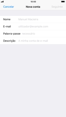 Prima Nome e introduza o nome do remetente pretendido.