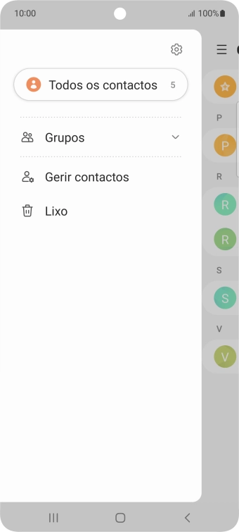 Prima Gerir contactos.