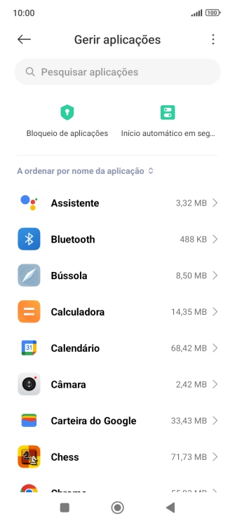 Prima a app pretendida.