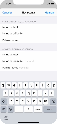 Prima Nome de utilizador e introduza o nome de utilizador no servidor de envio do seu fornecedor de e-mail.
