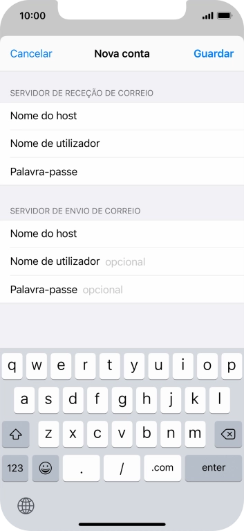 Prima Nome de utilizador e introduza o nome de utilizador no servidor de envio do seu fornecedor de e-mail.