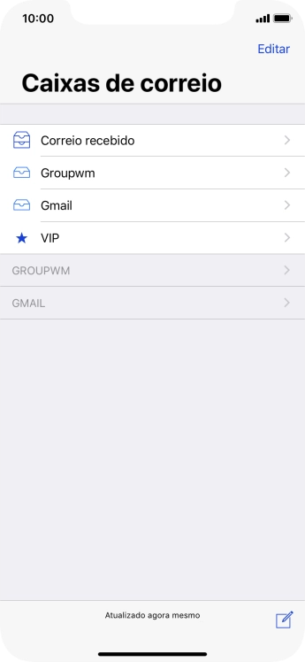 Prima a conta de e-mail pretendida.
