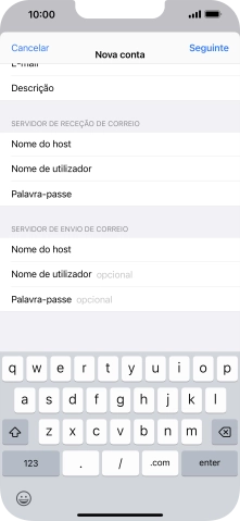 Prima Nome de utilizador e introduza o nome de utilizador da sua conta de e-mail.