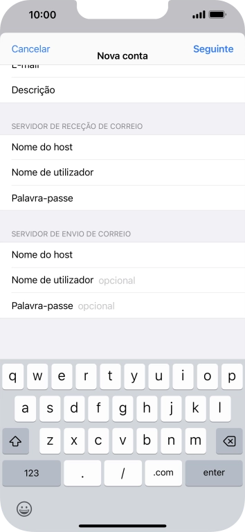 Prima Nome de utilizador e introduza o nome de utilizador da sua conta de e-mail.