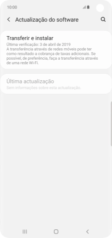 Prima Transferir e instalar. Se existir uma nova versão de software disponível, será agora indicado no ecrã. Siga as indicações no ecrã para atualizar o software do telefone.