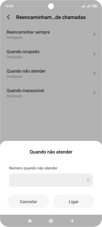 Introduza 123 e prima Ligar.