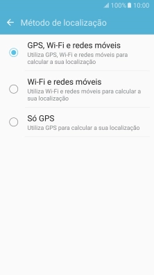 Se escolher GPS, Wi-Fi e redes móveis, o telefone irá encontrar a sua localização precisa utilizando os satélites GPS, a rede móvel e as redes Wi-Fi  nas proximidades. A navegação por satélite GPS requer vista livre ao céu.