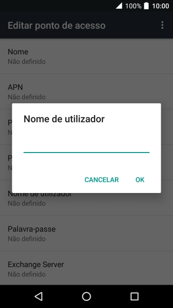 Introduza vodafone e prima OK.