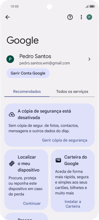 Prima Localizar o meu dispositivo.