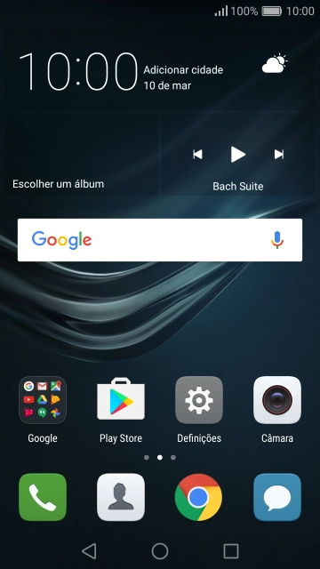 Prima a tecla de aplicações.
