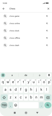 Introduza o nome ou categoria da app pretendida e prima o ícone para pesquisar.
