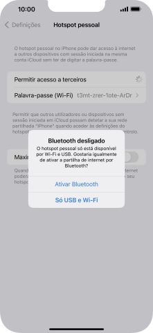 Se o Wi-Fi estiver ativado, prima Só USB e Wi-Fi .