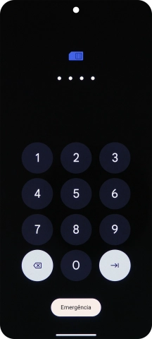 Se o cartão SIM estiver bloqueado, deve introduzir o seu código PIN e premir a seta para a direita.
