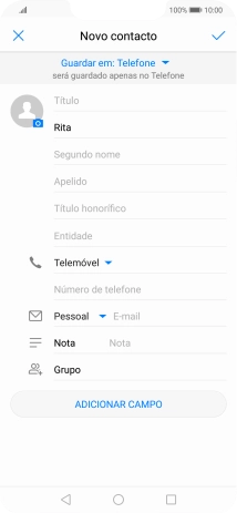 Prima Apelido, e introduza o apelido pretendido.