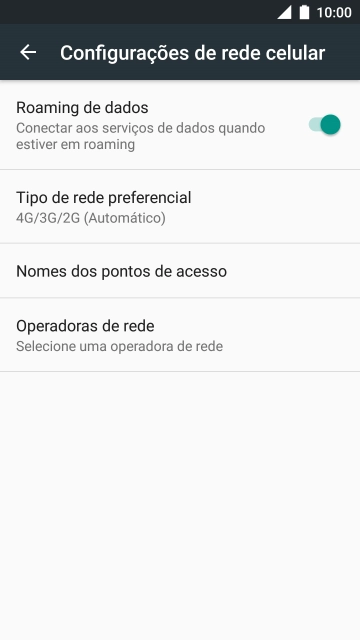 Prima Operadoras de rede e aguarde enquanto o telefone procura as redes.