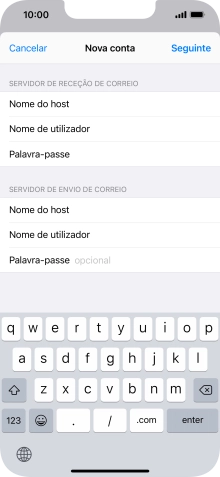 Prima Palavra-passe e introduza a password da sua conta de e-mail.