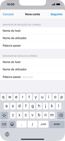 Prima Palavra-passe e introduza a password da sua conta de e-mail.