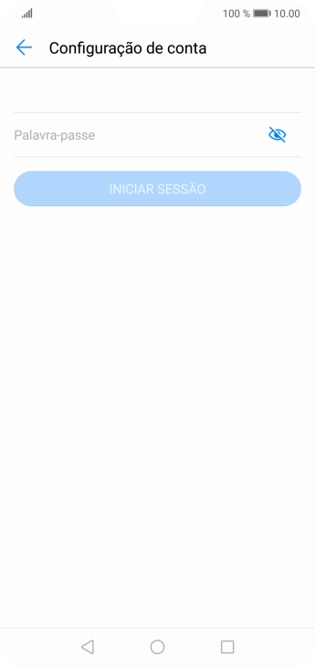 Prima Palavra-passe e introduza a password da sua conta de e-mail na Vodafone.