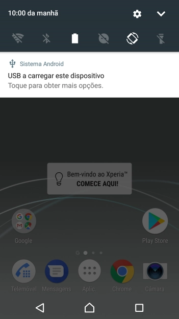 Prima o ícone de definições.