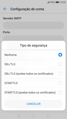 Prima STARTTLS (aceitar todos os certificados) para ativar a função.