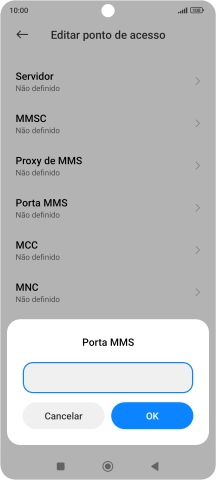 Introduza 80 e prima OK.
