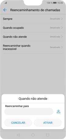 Introduza 123 e prima ATIVAR.