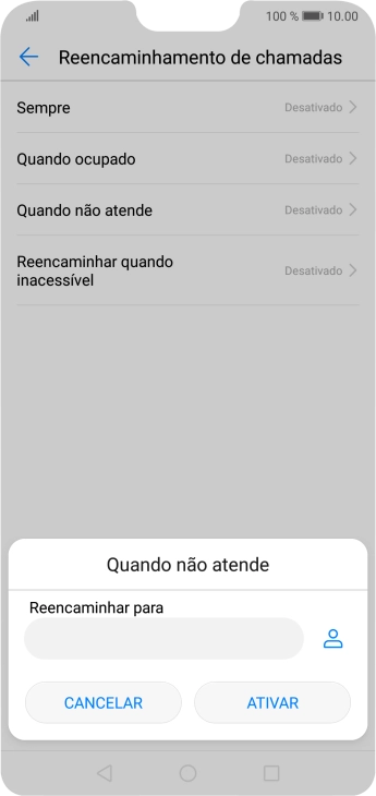 Introduza 123 e prima ATIVAR.