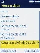 Escolha Atualizar definições de hora.