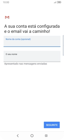Prima O seu nome e introduza o nome do remetente pretendido.