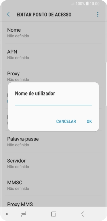 Introduza vodafone e prima OK.