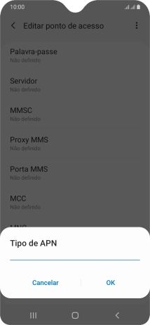 Introduza mms e prima OK.