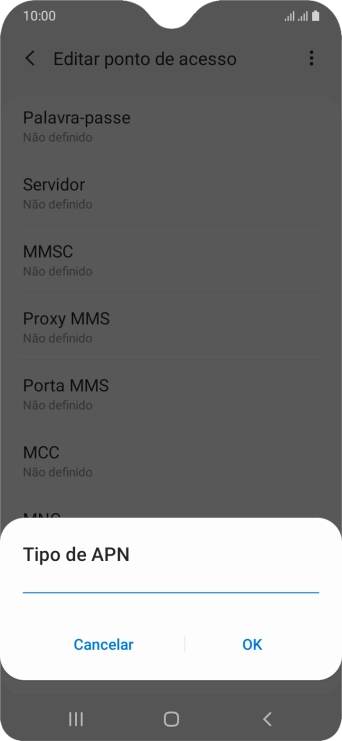 Introduza mms e prima OK.