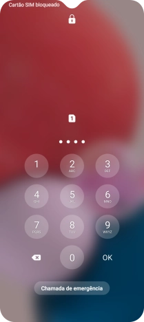 Se solicitado, deve introduzir o código PIN e premir OK.