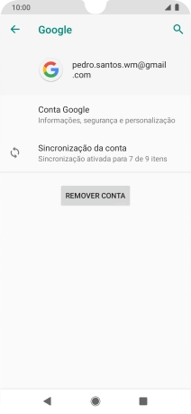 Prima Sincronização da conta.